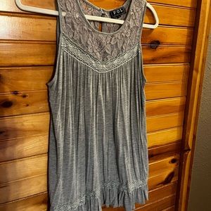 Gray baby doll tank top